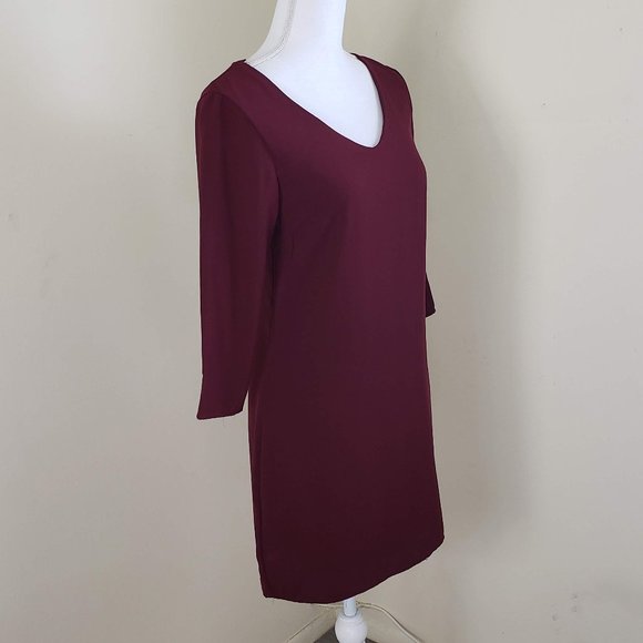 One Clothing V-neck Shift Dress Maroon Size Small - Picture 2 of 9